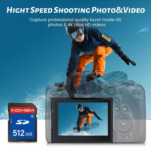 elecacc 512MB (5 Pack), U1 4 SD Card SD Flash Memory Cards UHS-I Class High-Speed Full HD Video Compatible with Digital