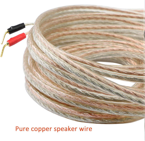XMSJSIY RCA to Banana Pin Type Plug Speaker Wire, HiFi OFC Gold Plated RCA Male to Dual Banana Pin Plug for Amplifiers