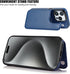 Compatible Wallet Case for iPhone 15 Pro 6.1” +1 Screen Protector, Slim PU Leather Kickstand Case, Deep Blue