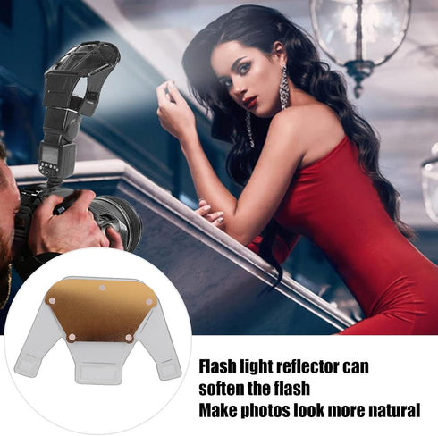 Universal Camera Speedlite Flash Softbox Diffuser Kit, 3 in 1 Light Diffuser with Silver Gold White Reflector