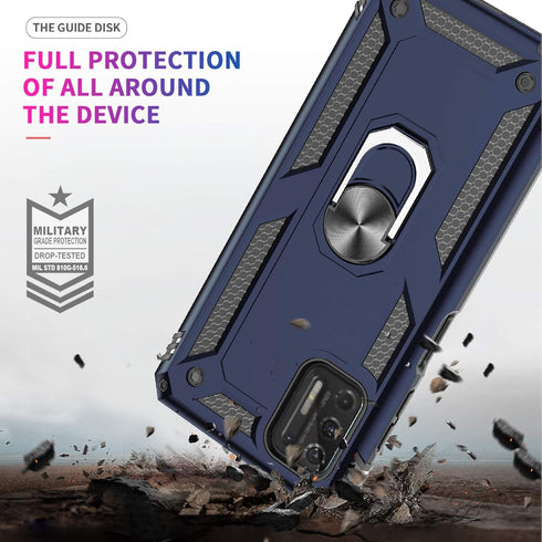 LeYi Moto G Stylus 2021 Case with 2 Tempered Glass Screen Protectors, Military Grade with Kickstand, Blue
