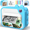 Kids Instant Print Camera, 1080p Ink Free Printing Dinosaur Camera for Ages 3-12, Christmas Birthday Gifts, Blue
