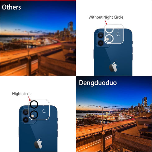 Tempered Glass Camera Lens Protector for iPhone 12 6.1" - 3 Pack, Ultra HD, 9H Hardness, Anti-Scratch, Easy Install,