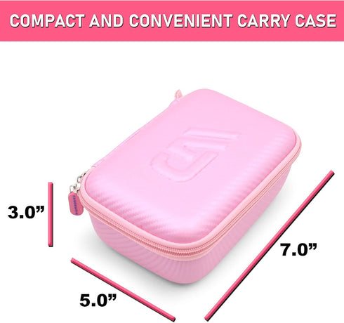 CASEMATIX Camera Travel Case for PROGRACE, Ourlife, Dragon Touch and More Waterproof Toy Camera Video Recorders - Pink