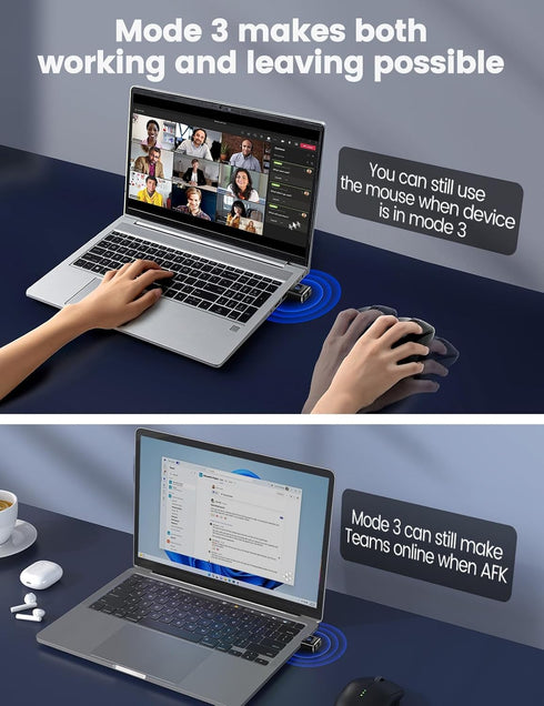 meatanty Metal USB-C Tiny Mouse Jiggler, Mouse Mover Undetectable, Automatic Shaker with Separate Mode and ON/Off