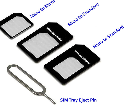 New Nano and Micro Sim Adapter with Eject Pin Needle - 10 Pack