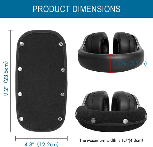 Replacement Headphone Headband Cover for Corsair Virtuoso, Audio Technica ATH M Series, Easy Installation (Black)