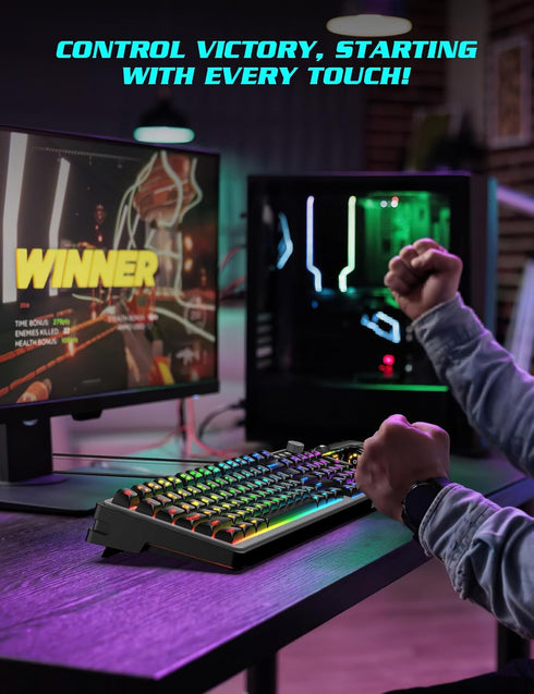 Trueque 14 26-Key Gaming Keyboard and Mouse Combo - RGB Backlit Lighting Effects, USB Wired Computer Keyboard