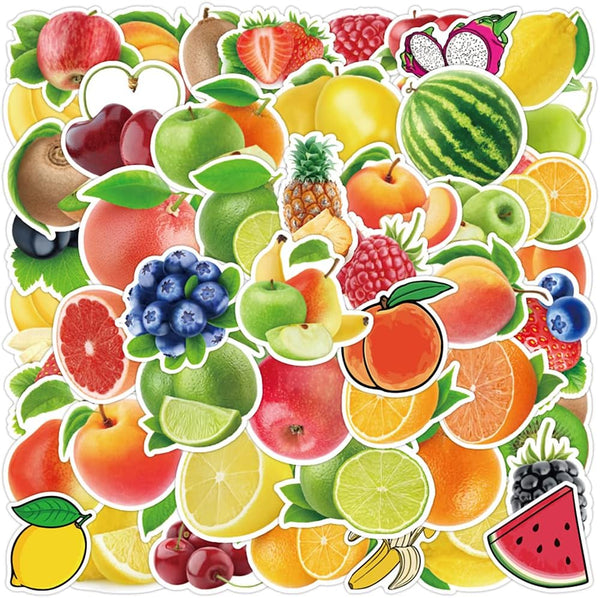 Fruits Stickers, 50 Pcs Waterproof Vinyl Decals for Water Bottles, Laptop, Refrigerator, Luggage, and Mobile Phone Décor