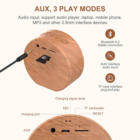 Portable Bluetooth Speaker, Wireless Speakers with HD Sound, IPX4 Waterproof, Small Size for Home Office Outdoor Travel