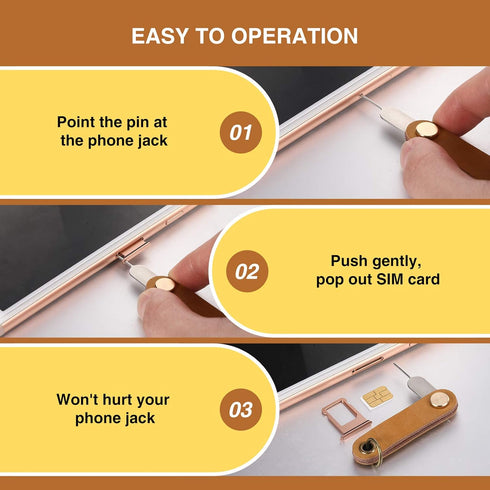 Weewooday 20 Pcs Universal Sim Card Removal Tool, Eject Pin with 1 Detachable Keychain Charm for Smart Phones and