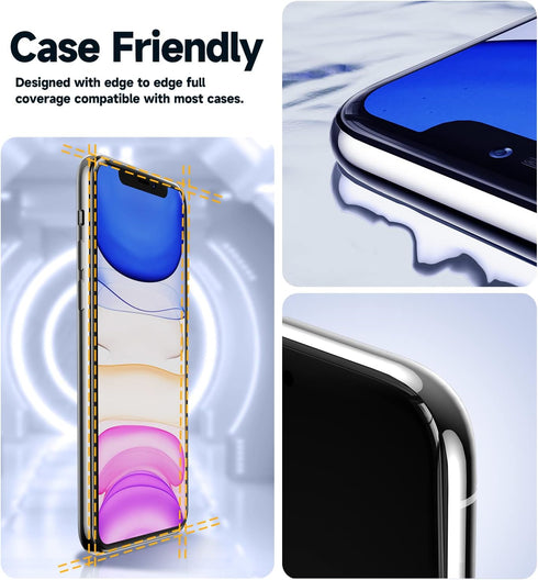 MAGIC JOHN Tempered Glass Screen Protector for iPhone 11/XR (6.1") - 2 Pack, Bubble-Free, HD Clear, Easy Install, Auto