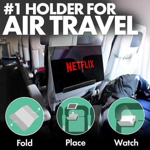 Ipad Stand Holder Airplane Travel Essential - Extra Large 12x7” Flexible Phone and Tablet Stand for Kindle, Desk