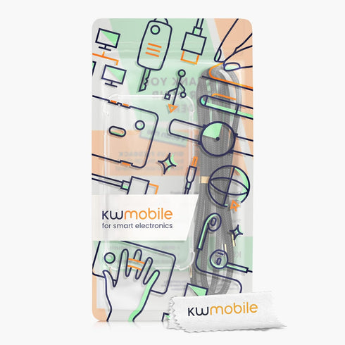 kwmobile Clear TPU Crossbody Case for Apple iPhone 11 with Lanyard Cord Strap (Transparent/Black)