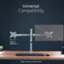 VIVO Dual Monitor Desk Mount, Heavy Duty Adjustable Steel Stand for 2 Screens up to 30 inches, Gray Color