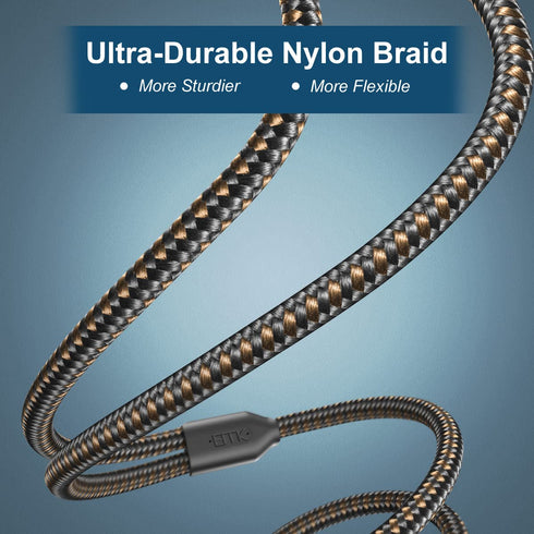 3.5mm 2RCA 24K 1/8 Speaker,MP3/MP4,Player 6.6ft/2m EMK to Cable Gold-Plated Nylon Braided RCA to Auxiliary Stereo Audio