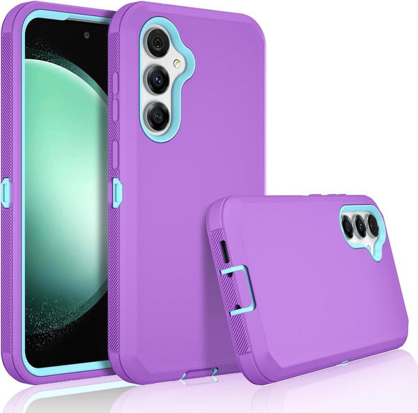 for Samsung Galaxy S23 FE 5G Case, Triple Layer Heavy Duty Armor Rugged Shockproof Protection, Purple