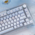 SUEHIODHY 123 Set, 61/68/84/87/98/100 Crystal Jelly Keycaps, Blue White Translucent Keycaps, Keys Custom KDA Profile
