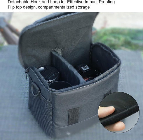Akozon Large Capacity Water Proof Polyester Portable Mirrorless Camera Case with Detachable Shoulder Strap for Camera