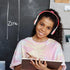 Stereo Headphones Wired, 1pc Red Foldable Earphones for Laptop, Head-Mounted Earmuffs for Boys Girls Travel