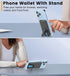 SHANSHUI Ultra Slim Phone Card Holder, Silicone Sticky Wallet Stand for Back of Phone, Black, Compatible with iPhone &