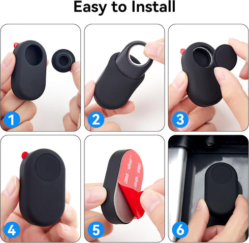 Waterproof Silicone Case Holder with Adhesive Sticker for Galaxy SmartTag2, 2 Pack Hidden GPS Tracker Stick on Mount