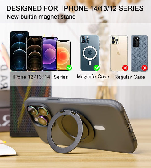R Stand Phone Grip Magnetic Base for iPhone 12 13 14 Series, Compatible with MagSafe Cases, Removable Socket Grip Base