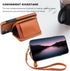 Bocasal RFID Blocking Wallet Case for iPhone 11, Adjustable Crossbody Zipper Purse Case with Kickstand, Brown