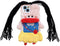 Cute Kawaii 3D Cartoon iPhone 14 Case - Plush, Furry, Shockproof, Winter Warm, DIY Hair Braids for Women & Girls (Snow