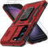 DEERLAMN Military Grade Case for Samsung Galaxy S23 with Slide Camera Cover & Screen Protector - Red