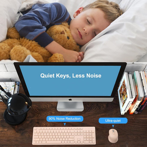 Wireless Keyboard and Mouse Combo - Quiet 2.4G Full-Size Keyboard & Ergonomic Mouse for Windows, Mac Desktop/Laptop,