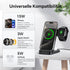 Tribone 3 in 1 Foldable Fast Wireless Charger, Black, for iPhone 16/15/14/13/12/11 Pro Max, Apple Watch, AirPods