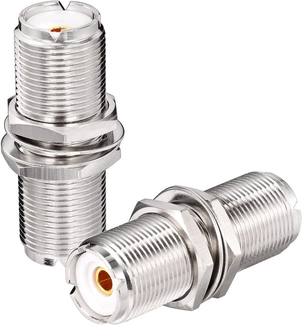 Superbat SO239 UHF Bulkhead Connector, Female to Female, 2pcs Adapter