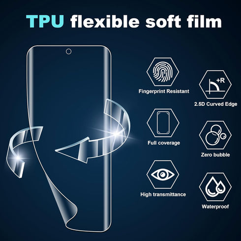 for Motorola Razr 2024/Razr+ 2024/Razr Plus Screen Protector, Self-Healing TPU Film with Camera Lens Protector