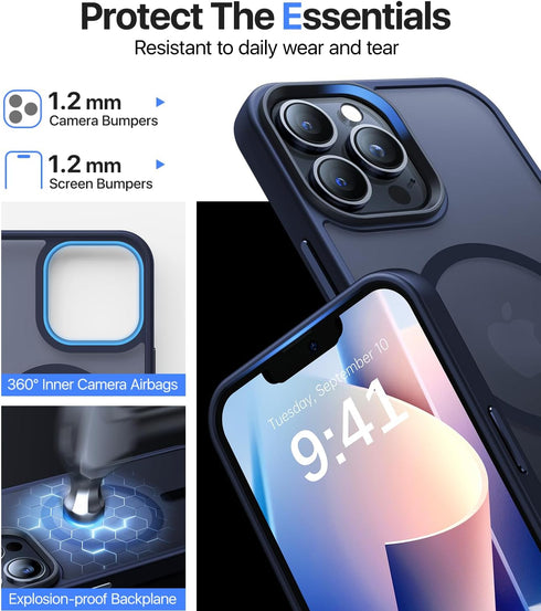 Magnetic Case for iPhone 12 Pro Max, Compatible with Magsafe, Military Grade Drop Protection, Navy Blue