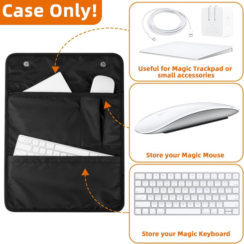 Travel Case Compatible with Apple Magic Keyboard + Magic Trackpad + Magic Mouse, Magic Keyboard Accessories Sleeve Case (Black)