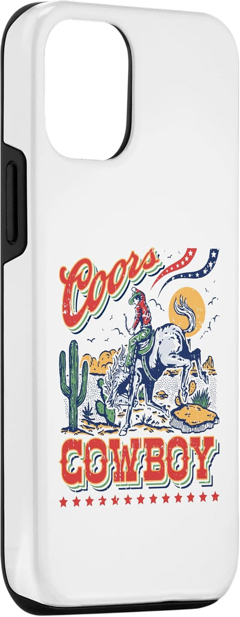 Vintage Cowhide Riding Coors Cowboys Western Country Case for iPhone 13 Pro