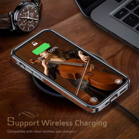 LOHASIC Luxury Leather Case for iPhone 12/12 Pro - Slim Business Non Slip Shockproof Protective Cover, Brown
