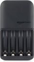 Amazon Basics 4-Bay, Smart Battery Charger for Rechargeable AA and AAA NiMh Batteries, Fast Charging with LED