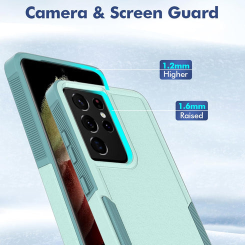 for Samsung Galaxy S24 Ultra Case: Heavy Duty Dual Layer Protective Shockproof Cell Phone Cover with Screen Protector -
