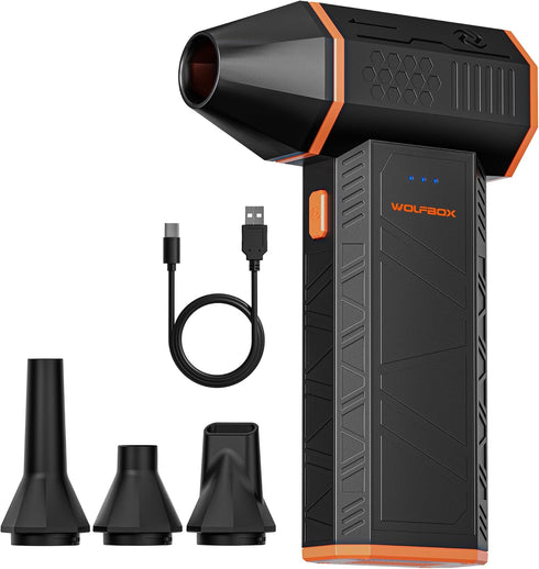 WOLFBOX MegaFlow 50 Compressed Air Duster-110000RPM Super Power Electric Air Duster, 3-Gear