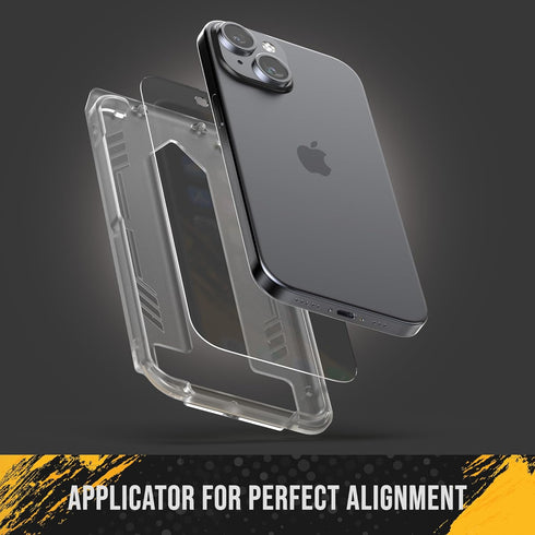 magglass Compatible with iPhone 15 Screen Protector (2 Pack) Camera Lens Guard, Bubble-free Applicator Tool (High Clarity 9H Tempered Glass)