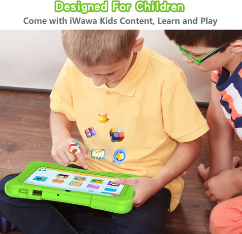 PRITOM 7 inch Kids Tablet with WiFi, 32GB, Bluetooth, Camera, Parental Control, Green