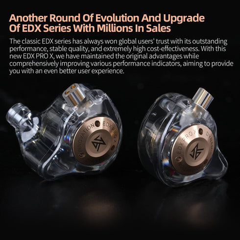 KZ EDX PRO X HiFi Earbuds, Sports Dynamic in-ear Headphone, 0.75 Pin Cable, Powerful Bass for Audiophiles (Gray,