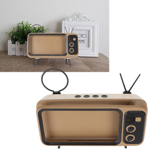 PerGar Phone Screen Bracket, TV Style Mobile Phone Holder, Retro TV Style Stand Holder, Cartoon Desktop Bracket Desk