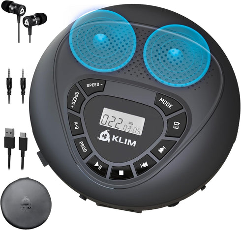 KLIM Speaker - Bluetooth CD Player with Speakers - New Version - Discman