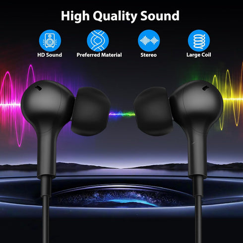 Wired Earbuds with Microphone, Noise Canceling 3.5mm Headphones for School Students, In-Ear Headset for iPhone,