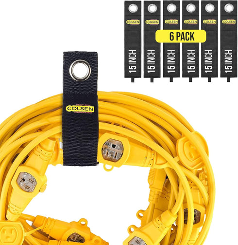 COLSEN Storage Strap 15 inch Heavy Duty Garage Organization Cable Keeper, Wire Holder for Extension Cords, Hose Hanger