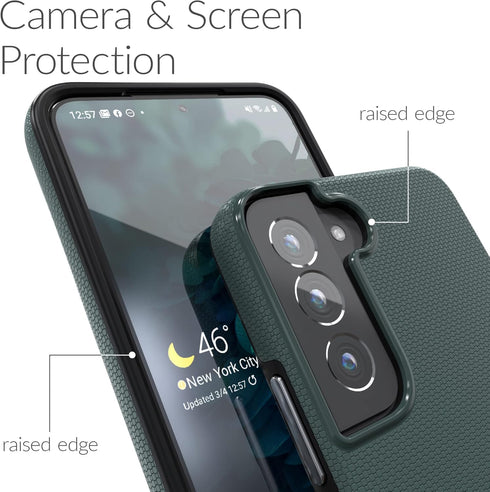 Crave Dual Guard Shockproof Protection Dual Layer Case for Samsung Galaxy S22 5G - Forest Green