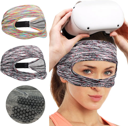 VR Eye Mask Cover, Breathable Sweat Band for Adjustable Sizes HMD Padding for VR Workouts with Oculus Quest 2, HTC Vive